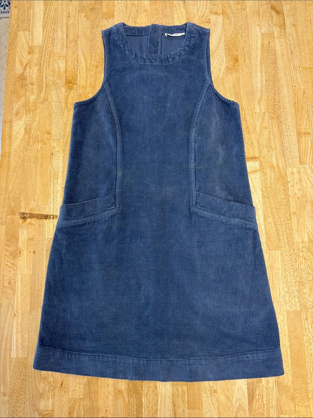 Marine Layer Florence Blue Corduroy Shift Mini Jumper Dress Pinafore Pockets S